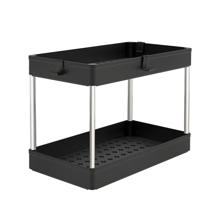 2-Tier Metal Under Sink Organizer MyGift Color: Black