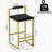 Modern Velvet Counter Height Bar Stools with Low Backrest Set of 2 Upholstered Dining Stools for Kitchen Island (Gold & Black)-1564437466-1564437464