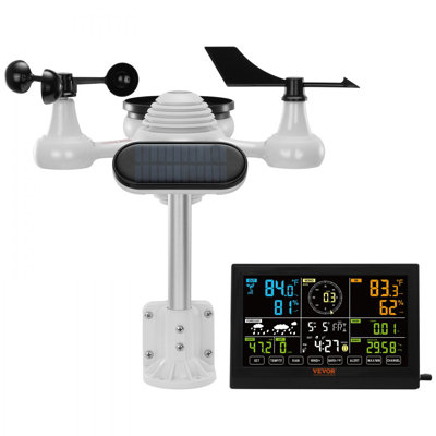 7-in-1 Wireless Weather Station, 7.5 in Large Color Display, Digital Home Weather Station Indoor Outdoor, for Temperature Humidity Wind Speed/Direction Rain UV, with Forecast Data, Alarm, Alerts