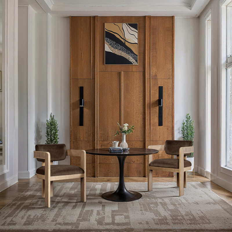 Sacha Frink Upholstered Dining Arm Chair, Natural, Brown Velvet