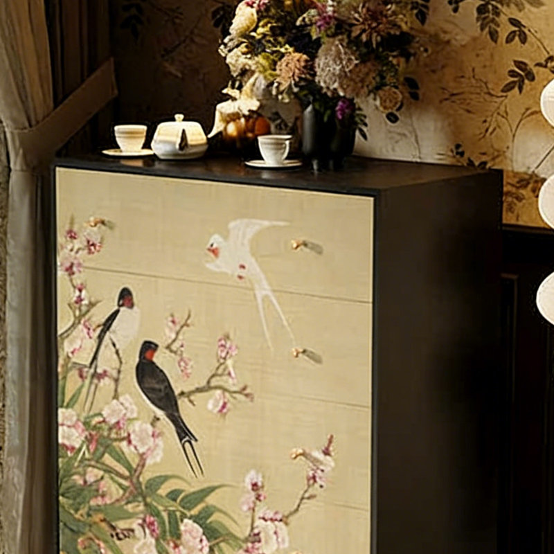 Commode 5 tiroirs Vintage Luxury, Noir