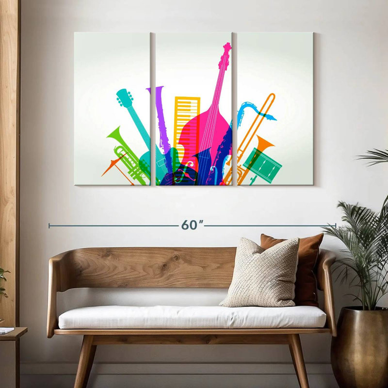 Abarca Colourful Jazz Instruments, 32" H x 50" W