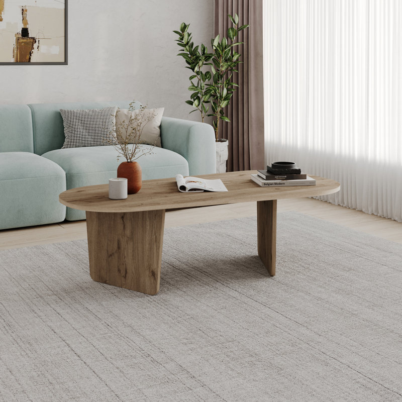 Coffee Table, Large 130cm Oval Coffee Table Natural Oak