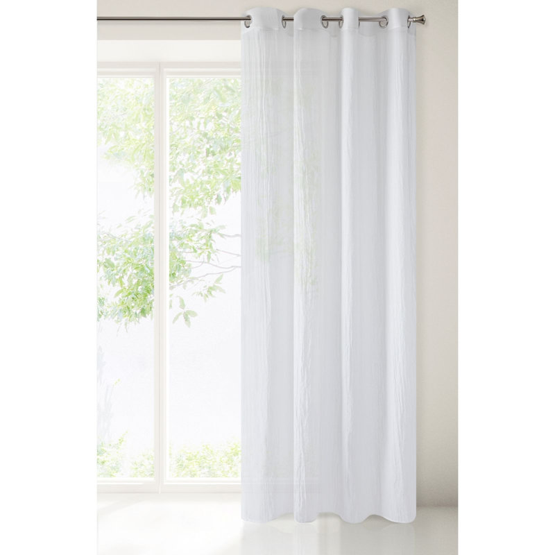 Keya Eyelet Semi Sheer Curtain, White