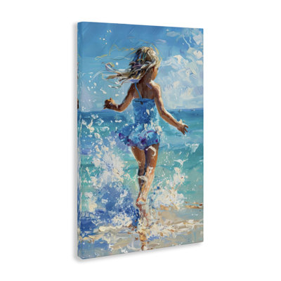 «Girl Splashing on Shore Canvas», conception par LSR Design Studio
