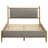 Mason Queen Platform Bed with Padded Upholstered Headboard and Slat Support, Grey and Light Brown-2002200119