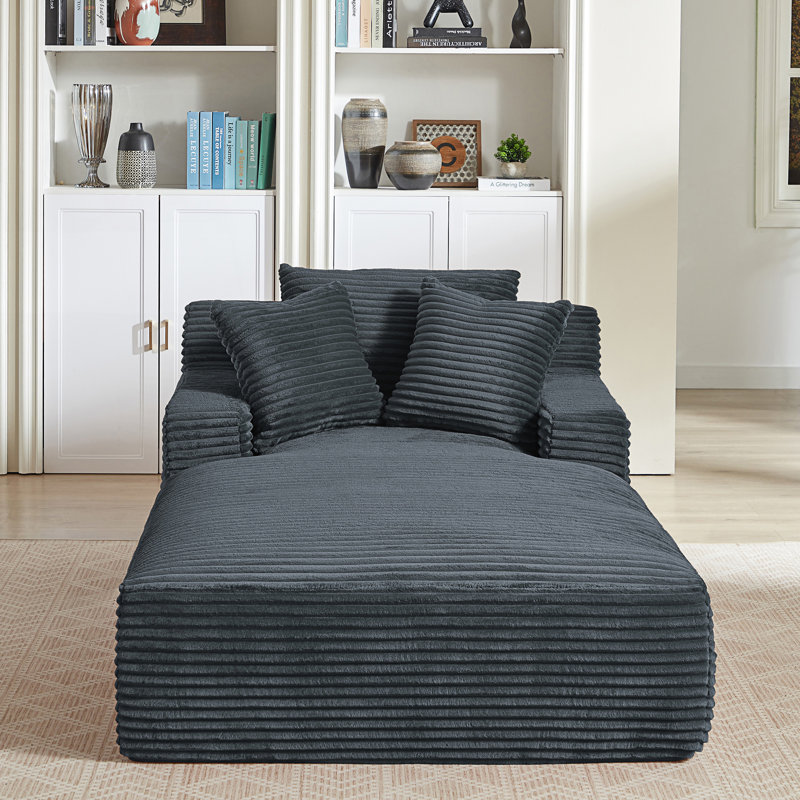 Chaise longue surdimensionnée, canapé rembourré moderne, Gris foncé