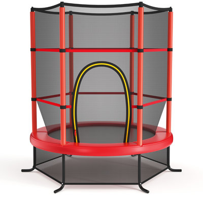 Costway Round Backyard Trampoline with Safety Enclosure