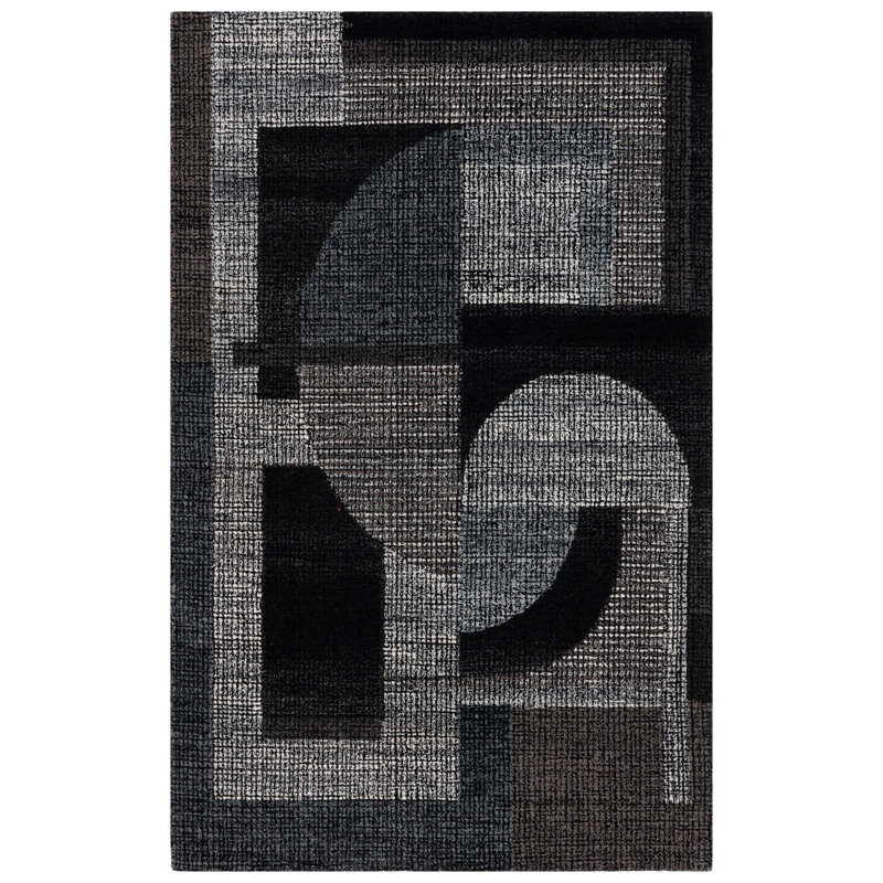 Tapis noir / gris Fifth Avenue 403, Rectangle de 5 pi x 8 pi