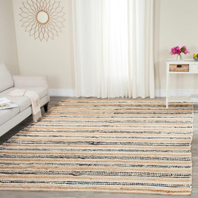 Tapis en coton tissé à la main Doleman, Rectangle 5 pi x 8 pi