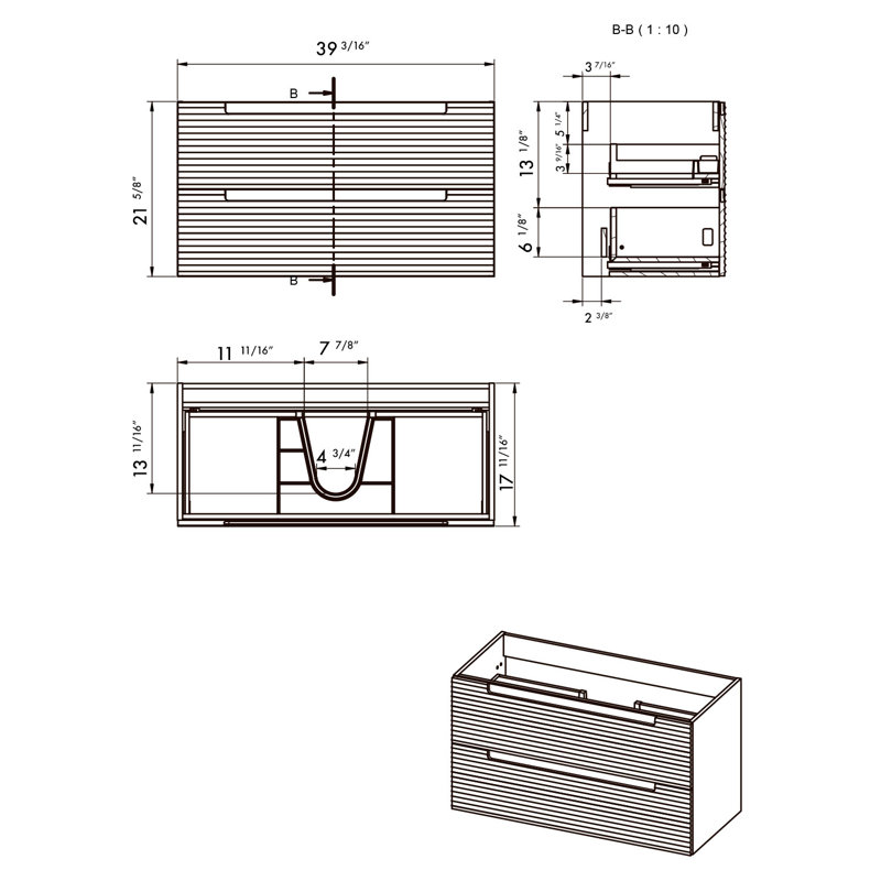 Armoire de salle de bain de la collection KYOTO , Valenti, 40", Onix