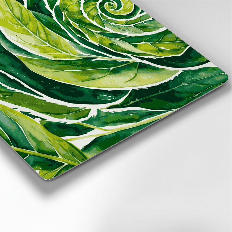 Art mural en métal vert légumes épinards, 12" H x 12" W