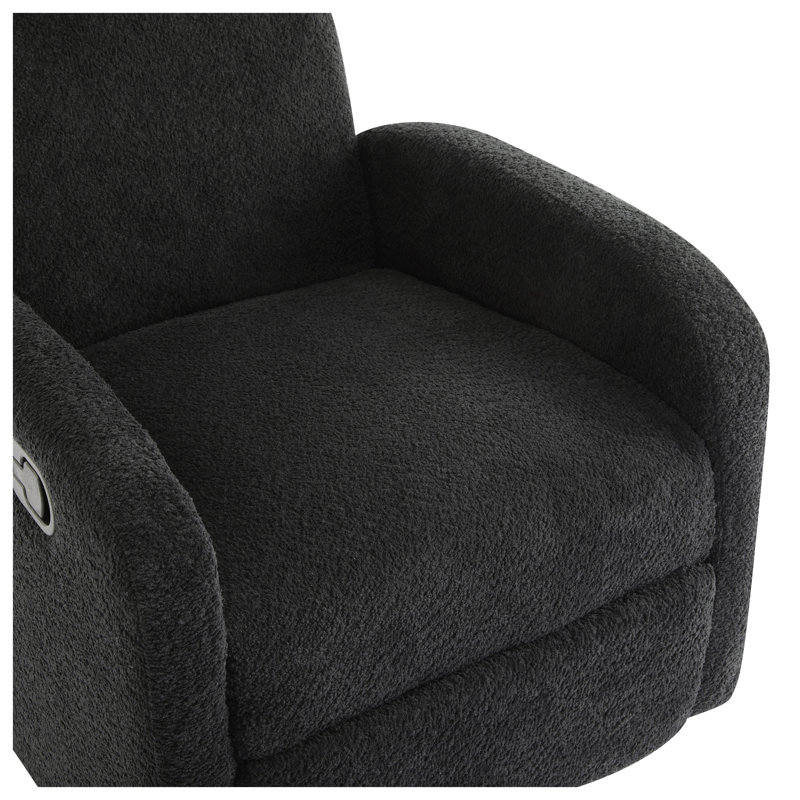 Fauteuil inclinable noir pivotant pivotant avec rotation à 360 degrés et base en bois massif, Noir