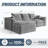 Compression Cloud Sofas, Corduroy 102 Inch Modern Sectional For Home