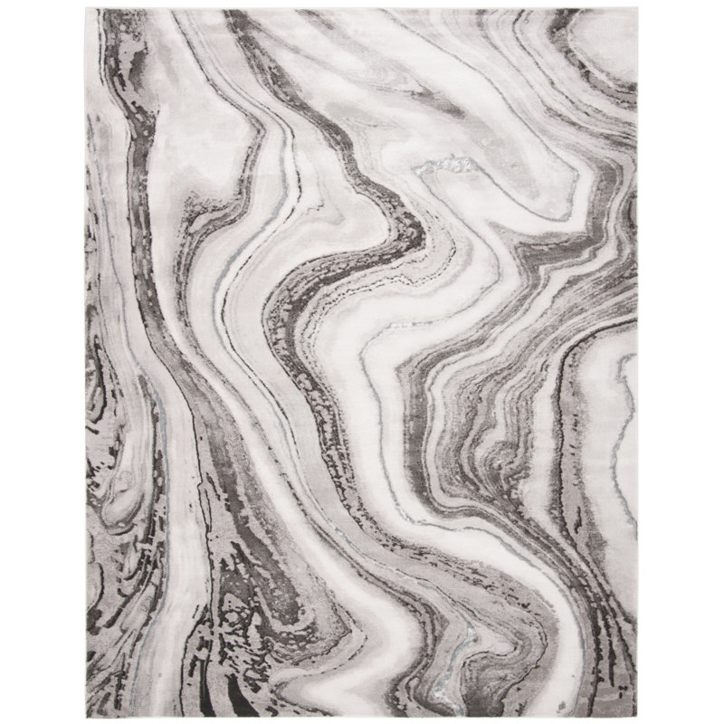 Tapis abstrait gris Swindle, Rectangle 12 pi x 15 pi