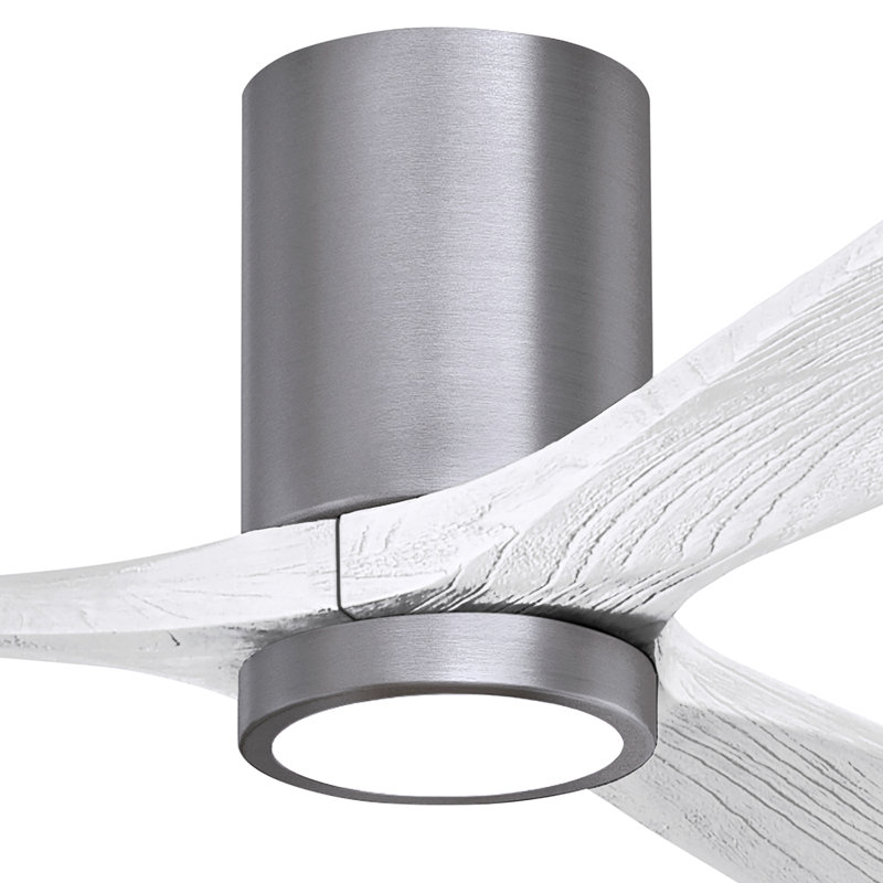 Irene LED Ceiling Fan, Matte White, Brushed Pewter, 52"