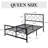 Avren Vintage Metal Platform Bed with Headboard and Footboard, Geometric Design, No Box Spring Needed-1975530969-1975530983