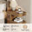 C-Shaped End Table with 2-Tier Storage, Rustic Brown Sofa Side Table