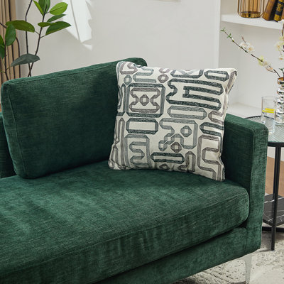 Banquette rembourrée avec coussins en chenille