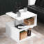 Table de bout moderne de 20 po, table d'appoint décorative, table basse en forme de S avec tablette de rangement et poteaux en acier-1282005883