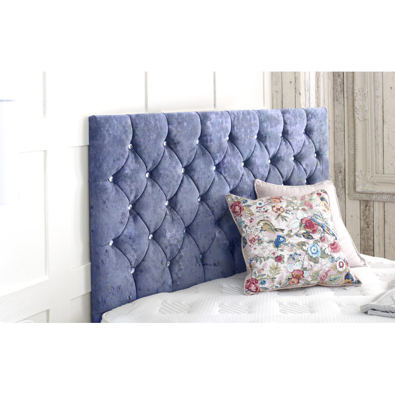 Womack Upholstered Headboard, Blue, Single (3')
