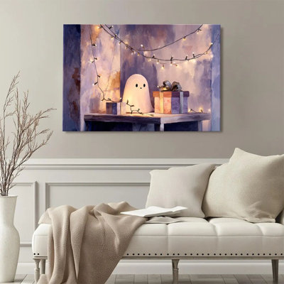 Art mural encadré pour le salon, impression sur toile moderne, impression sur toile, cadeaux fantomatiques, guirlandes lumineuses, impression d'art rêveur, art mural pour la chambre à coucher, décoration murale, plat à plat, prêt à accrocher
