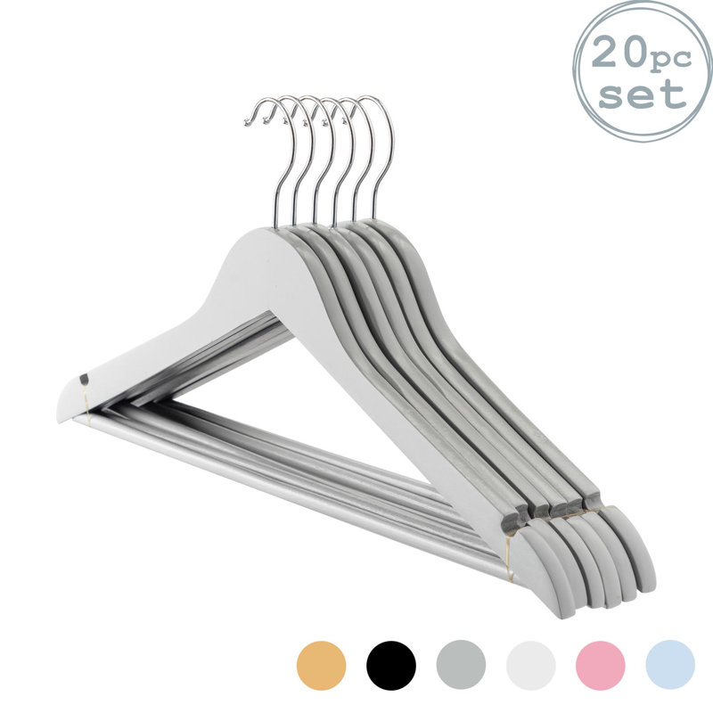 Harbour Housewares - Wooden Coat Hangers, Grey