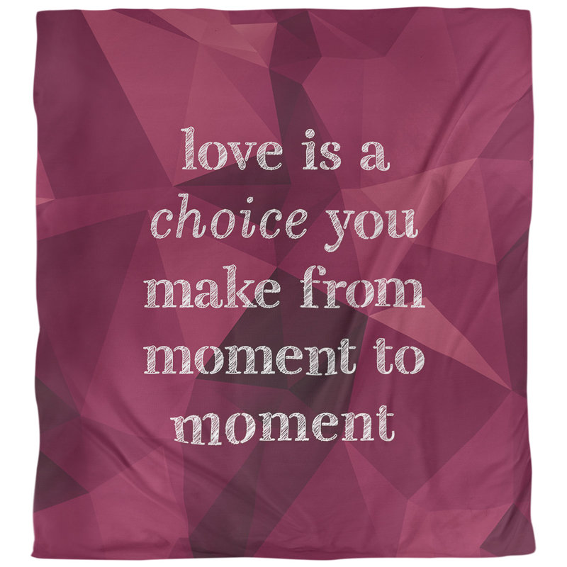 Housse de couette simple love is a choice quote, Housse de couette pour très grand lit, Spinelle