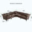 Canapé modulaire en forme de L à 5 sièges - Canapé Chesterfield en cuir synthétique réversible avec accoudoirs roulés et capitonnage clouté-894132267