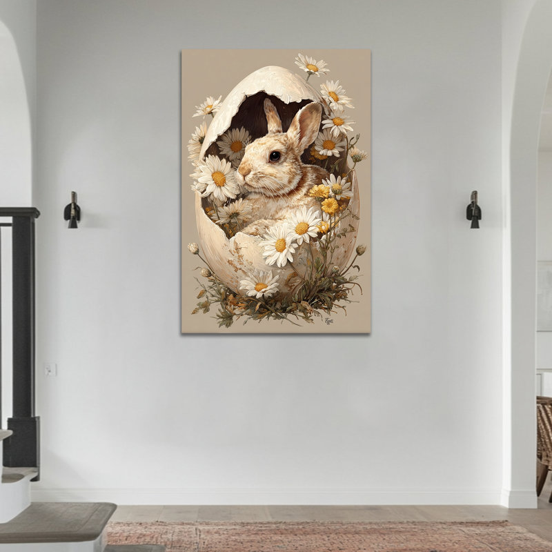  Art mural sur toile de lapin de Pâques - photos de lapin pour le printemps, art mural sur toile de Pâques pour décoration murale, impressions sur toile encadrées, 20 po x 30 po