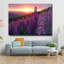 Tableau mural en verre trempé au coucher du soleil sur un lupin violet-1256261161