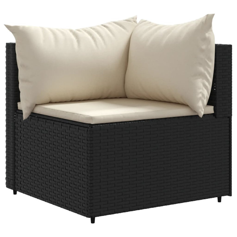 Ensemble de patio 5 pièces avec coussins en rotin Latitude Run®, Blanc, crème