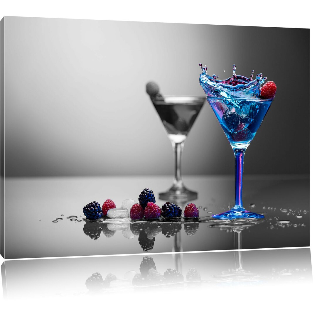 Leinwandbild Blauer leckerer Cocktail