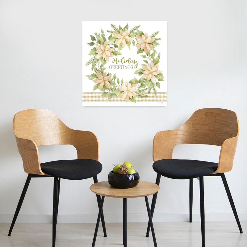 Fête des fêtes, art de poinsettia contemporain, H 24 po x l 24 po