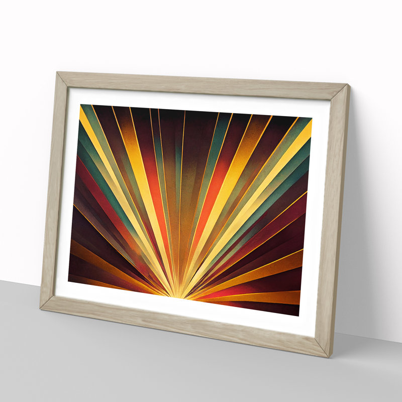 Art Deco Art Vol.3 1 Piece Single Picture Frame Wall Art, 46cm H x 64cm W, Oak
