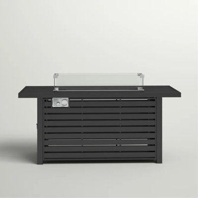 24" Steel Propane Fire Pit Table With Cover - Transform Your Patio Into A Peaceful Spot. Structure, Neutral Shade. Airy Slatted Base. Fireplace Lid, Cover, Lava Rocks, Glass Beads. Easy Ignition