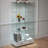 Modern Glass Display Cabinet With LED Lights, 2 Large Drawers, And 4 Shelves For Elegant Storage And Display-1357760900