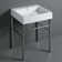 Britannia White/Polished Chrome Vitreous China Rectangular Console Bathroom Sink