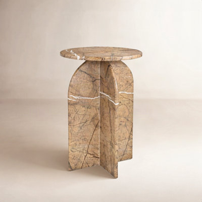 Aquitaine 16" Genuine Marble End Table