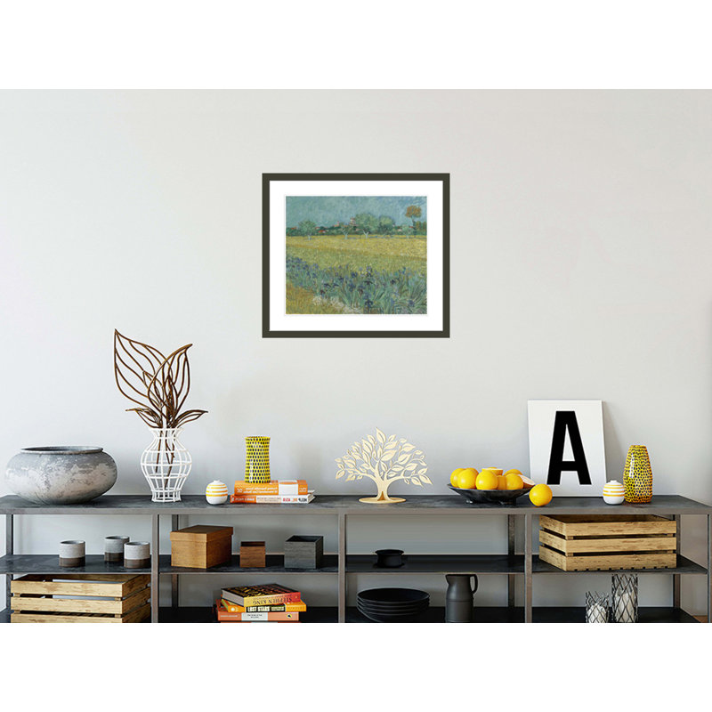 Champ avec iris près d'Arles par Vincent van Gogh, impression giclée encadrée, H 23,5 po x l 26,8 po
