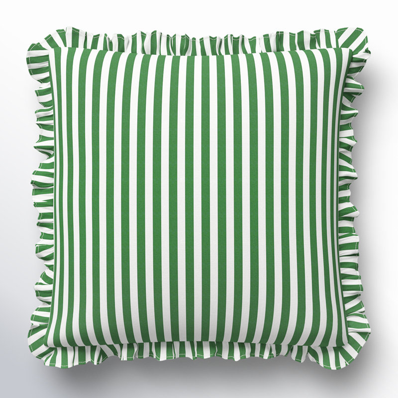 Coussin Aneatra, 18 po x 18 po, Housse de coussin seulement - sans coussin, Rayures vertes