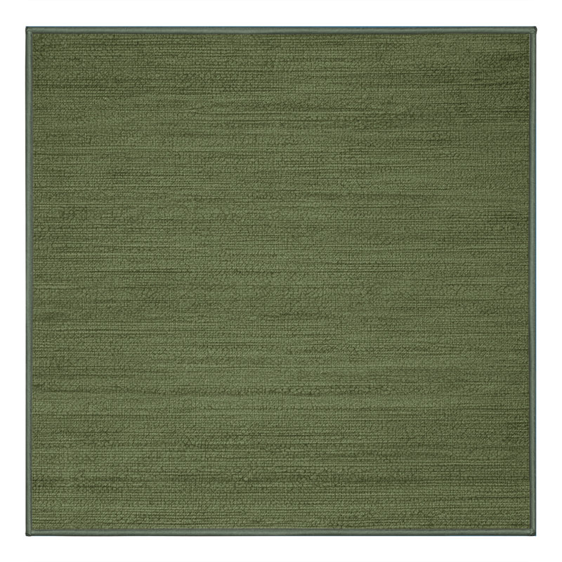 Tapis vert uni lavable à la machine, Carré 3 pi