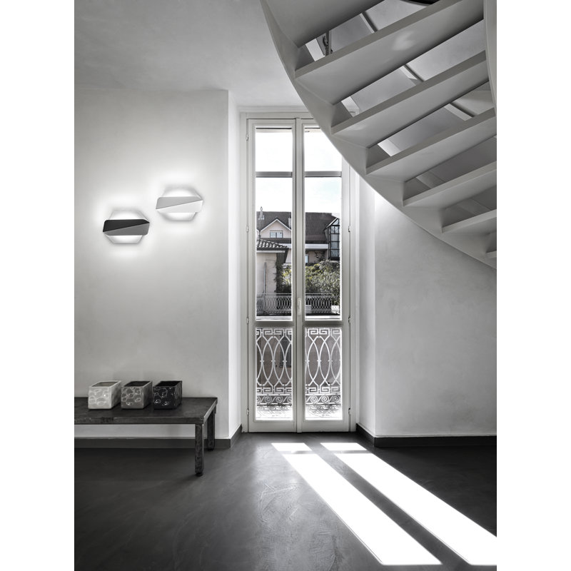 Dolomite Steel LED Flush Mounted Sconce, Black, 3000K