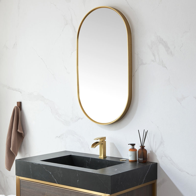 Miroir mural, Or brossé