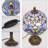 12''h Tiffany Style Table Lamp, Resin Base And Stained Glass Lampshade Table Lamp