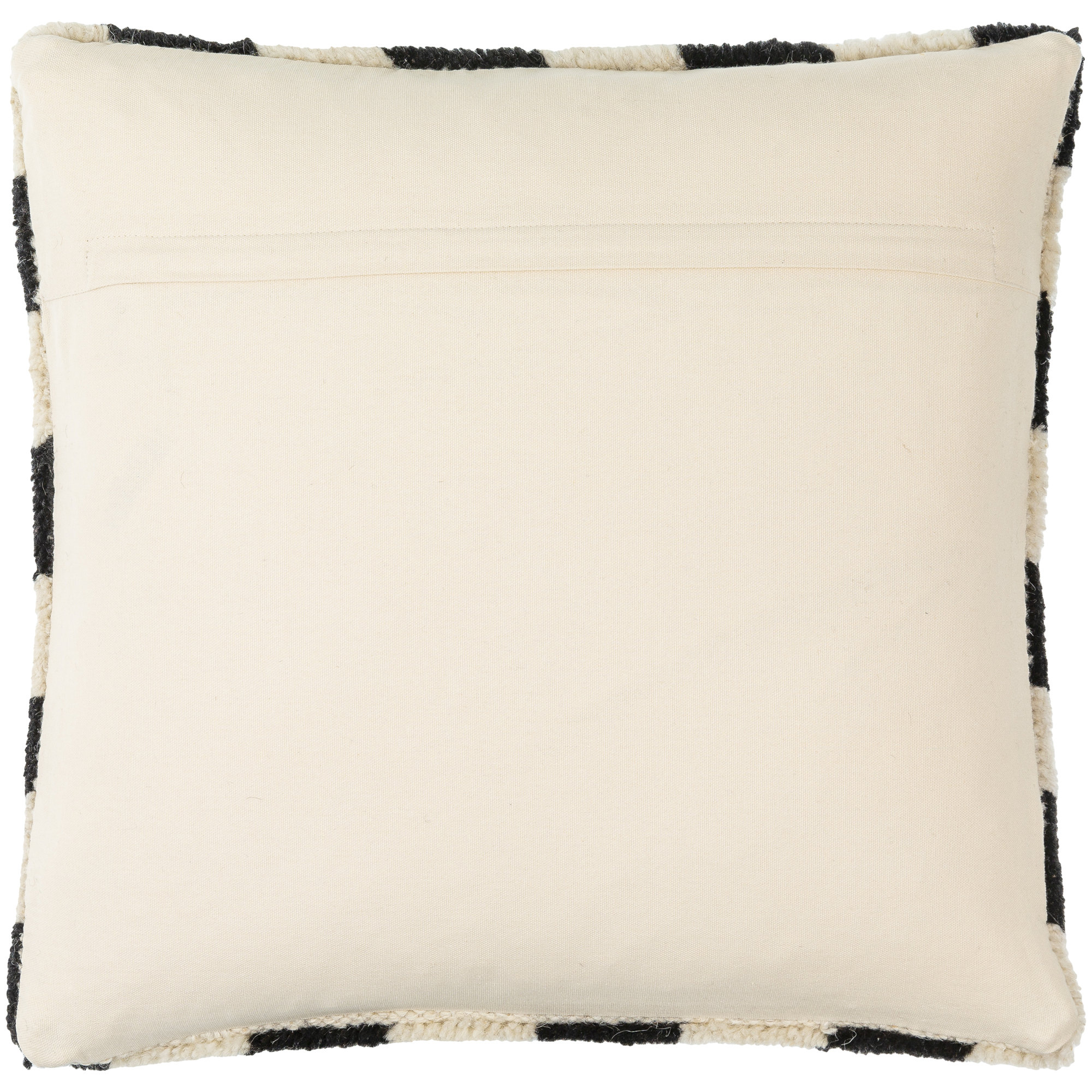 Villere Checkered Wool Throw Pillow, Black, 18"H x 18"W, Down