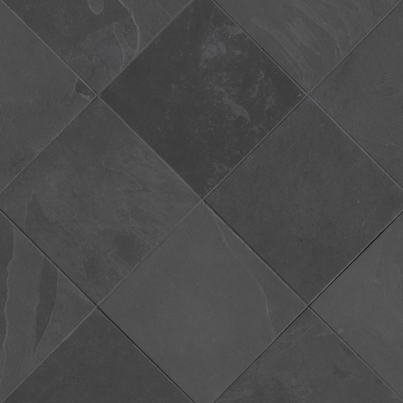 Carreau de plancher et de mur en ardoise calibré 12 po x 12 po Camden, Gris anthracite