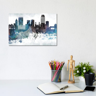 Omaha Bluish Skyline by WallDecorAddict - Wrapped Canvas Gallery-Wrapped Canvas Giclée