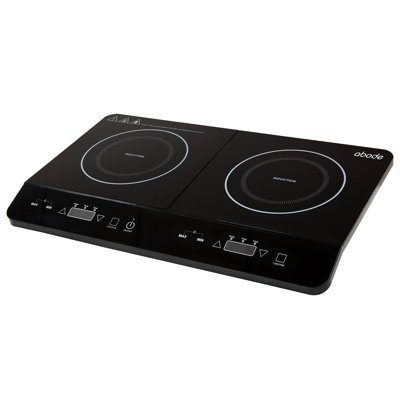 Abode AINDH2003 Portable Double Induction Hob, Digital Dual Control 2.8kW - Black