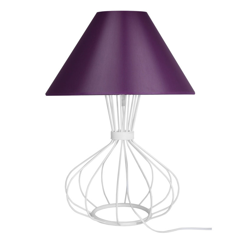 Metal Table Lamp, Purple, White